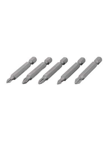 Набір викруткових насадок PH1, PH2, PZ1, PZ2 1/4'*50мм, ACR, S2, уп. 5шт., STORM