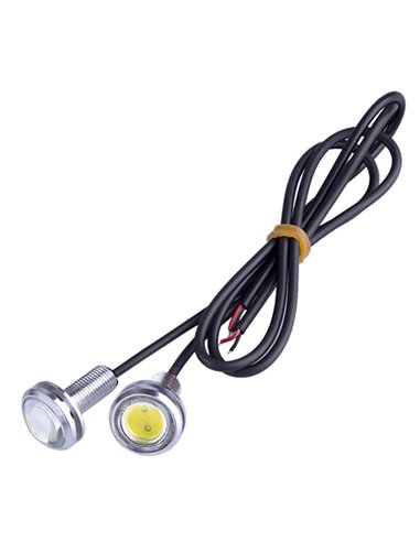 Болти кріплення номера декоративні LED 23-COB 12v ХРОМ (2 шт.) White