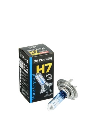 Лампа Zollex H7 12V 55W Pure crystal +50% (Blue-White)