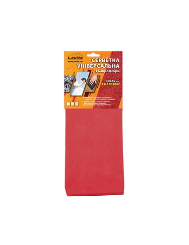 Салфетка Микрофибра (1 шт.) 30Х40СМ, КРАСНЫЙ (LA 1503042)