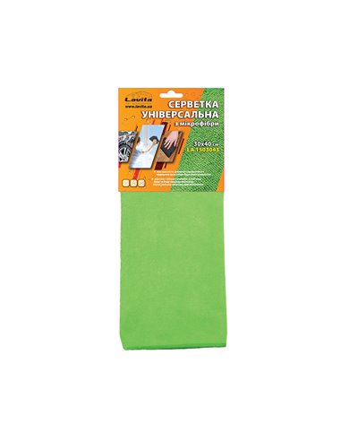 Салфетка Микрофибра (1 шт.) 30Х40СМ, ЗЕЛЕНЫЙ (LA 1503043)