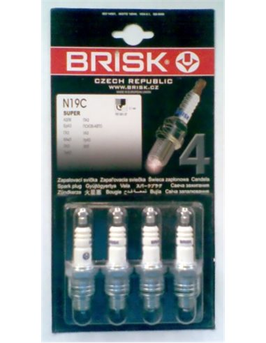 Свеча зажигания BRISK Super N19C коротк БЛИСТЕР (ГАЗ,ПАЗ)