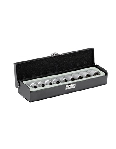 Набір головок TORX 9шт, E10-E24, 1/2'