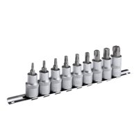 Набір біт (сплайнів) на планці TORX 1/2'- Т20; 25; 30; 40; 45; 50; 55; 60; 70., 9од.