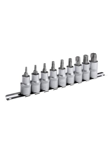 Набір біт (сплайнів) на планці TORX 1/2'- Т20; 25; 30; 40; 45; 50; 55; 60; 70., 9од.