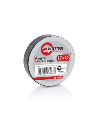 Ізолента Intertool ПХВ 17mm * 15m * 0.15mm чорна