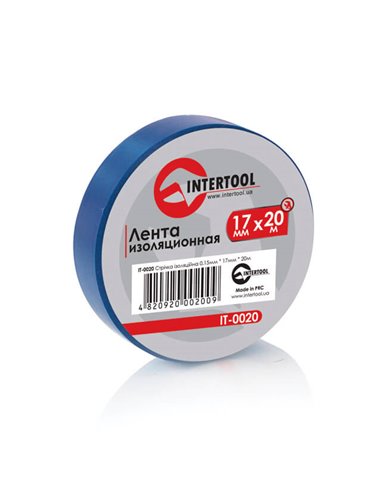 Ізолента Intertool ПХВ 17мм * 20м * 0.15mm синя