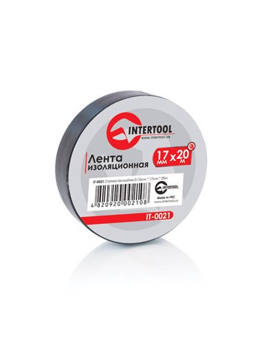 Ізолента Intertool ПХВ 17мм * 20м * 0.15mm чорна
